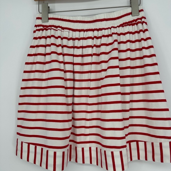 BURU Everyday Mini Skirt in Red Stripe with Pockets - Picture 3 of 6